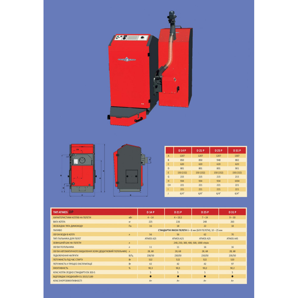 Котел на пелетах ATMOS D 25 P (без пальника) 2953527555-01
