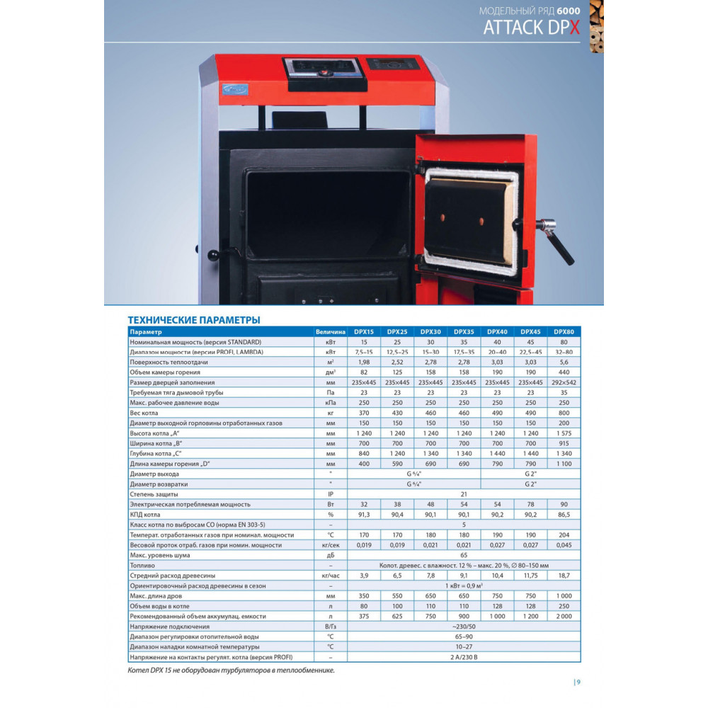 Котел твердопаливний піролізний ATTACK DPX 15 Standard (15кВт) 2953527579-01