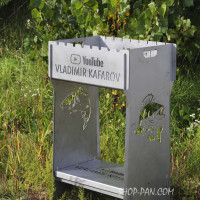 Мангал разборной высокий из нержавеющей стали на 8 шампуров