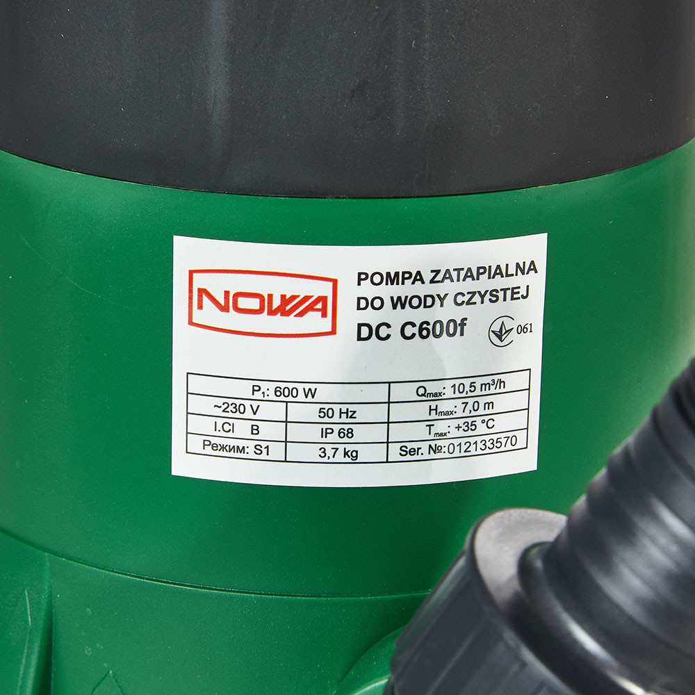 Насос заглибний дренажний для чистої води NOWA DC C600f 000148547