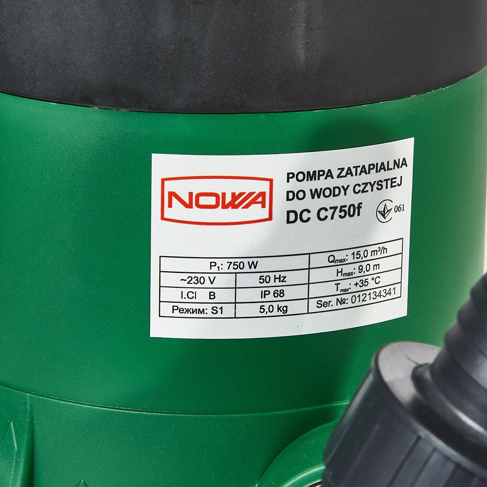 Насос заглибний дренажний для чистої води NOWA DC C750f 000148548