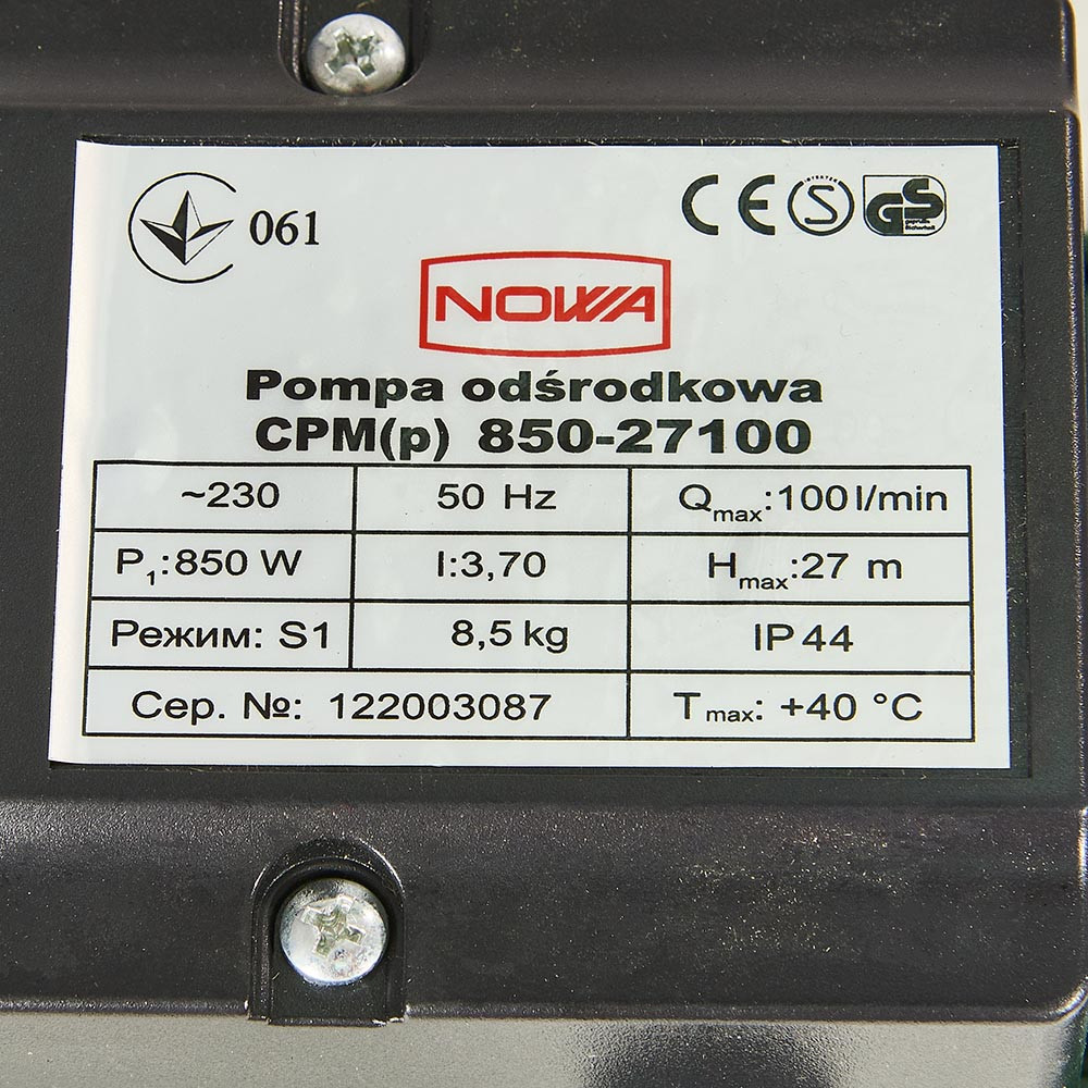 Насос відцентровий NOWA CPM(p) 850-27100 000148882