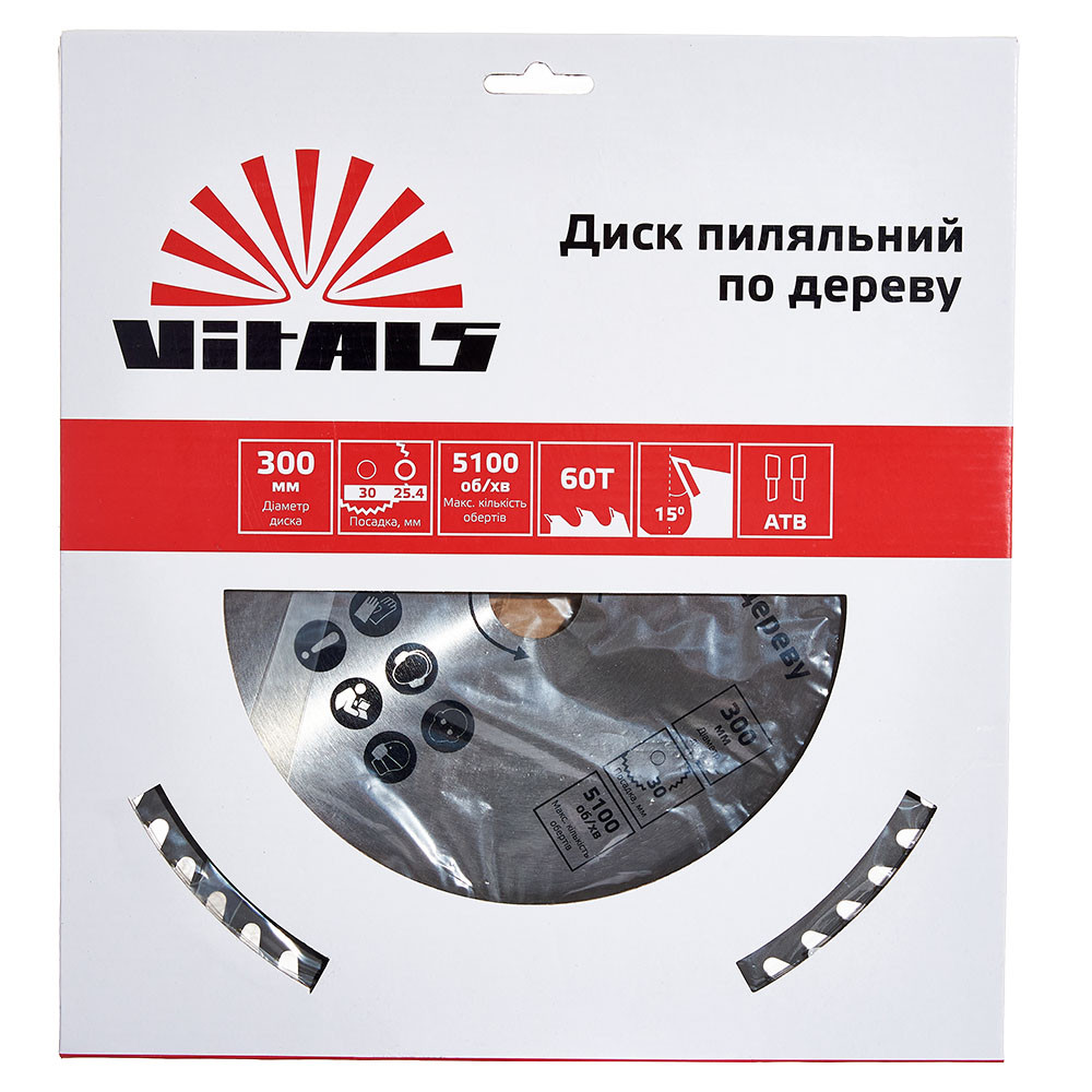 Диск пиляльний Vitals по дереву 300x30/25.4, ATB 60 000168145
