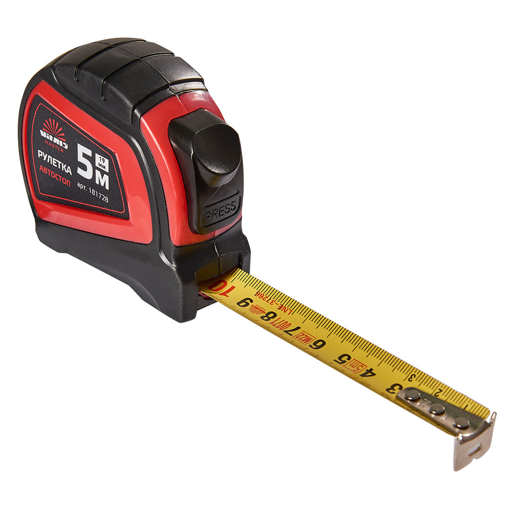 Рулетка 5 м × 19 мм автостоп Vitals Master 000181728
