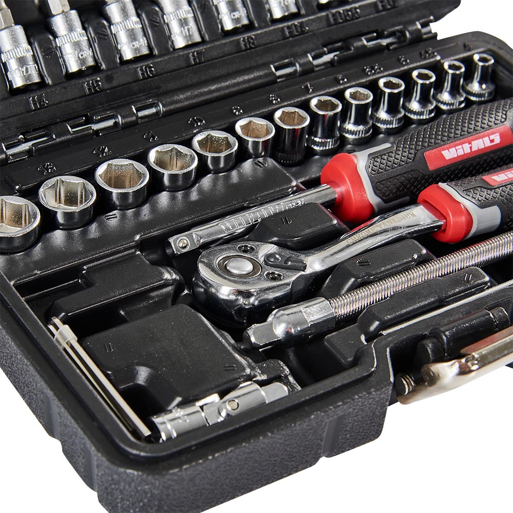 Набір головок торцевих з тріскачкою 1/4″ 46 предметів Vitals Master 000186167