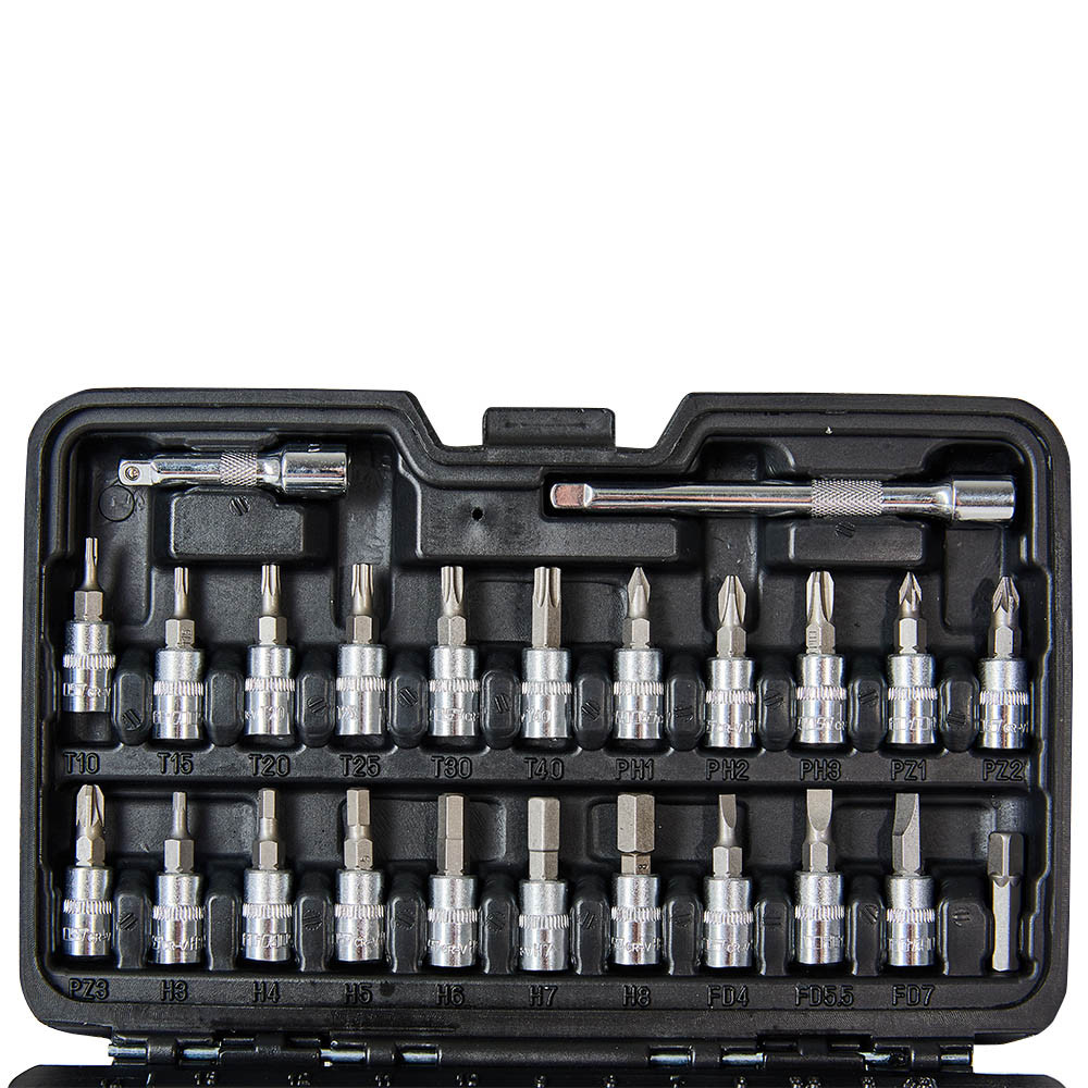 Набір головок торцевих з тріскачкою 1/4″ 46 предметів Vitals Master 000186167