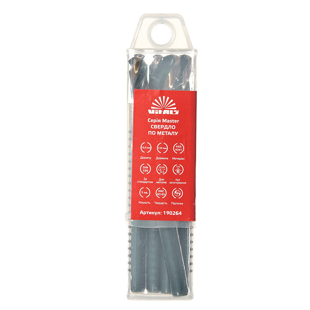 Свердло по металу HSS 4341 10.0 (5 од.) Vitals Master 000190264