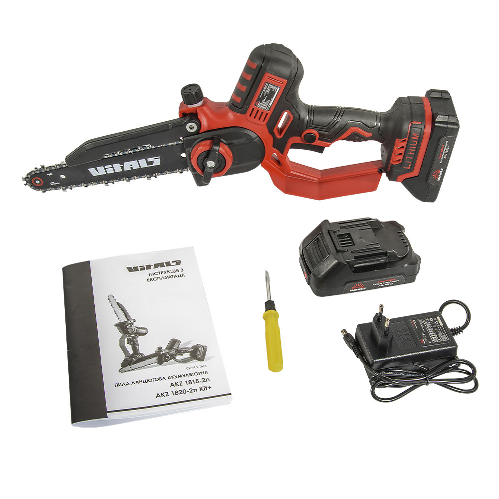 Пила ланцюгова акумуляторна Vitals AKZ 1820-2n Kit+ 000223817