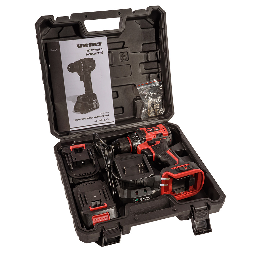 Дриль-шуруповерт акумуляторний Vitals Master AU 1832c BL Kit+ 000235331