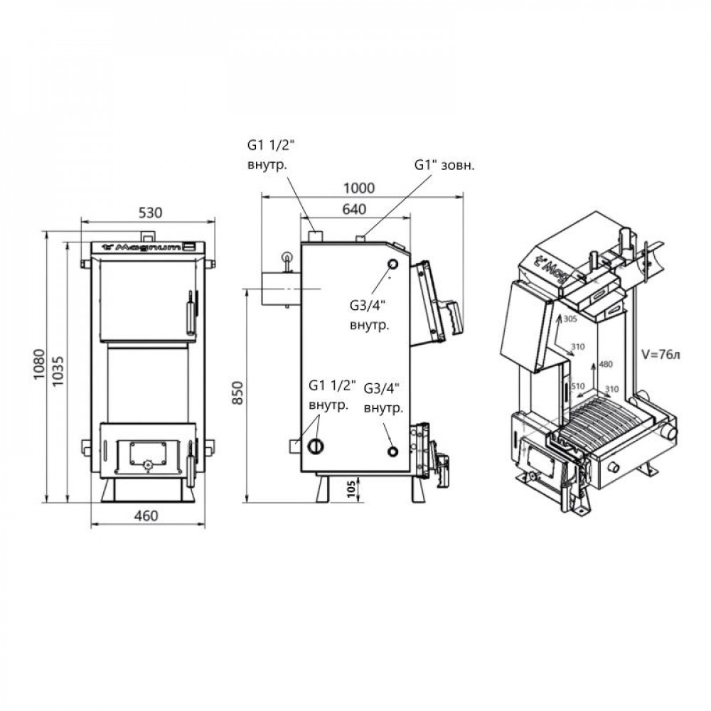 Котел твердопаливний сталевий Thermo Alliance Magnum V 5.0 SF 20 SD00054023