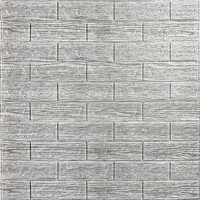 Самоклеющаяся декоративная 3D панель 700x770x5мм Серая полоска кирпич (183) SW-00000488