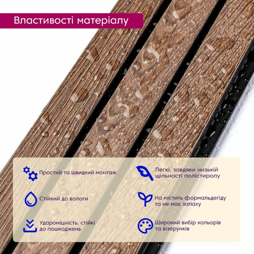 Рейка декоративная PS 2900х115х12мм Орех SW-00001739 SW-00001739