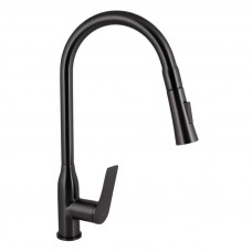 Змішувач для кухні Qtap Vlasta New з висувним виливом QTVLA344GMB45647 Gunmetal Black PVD