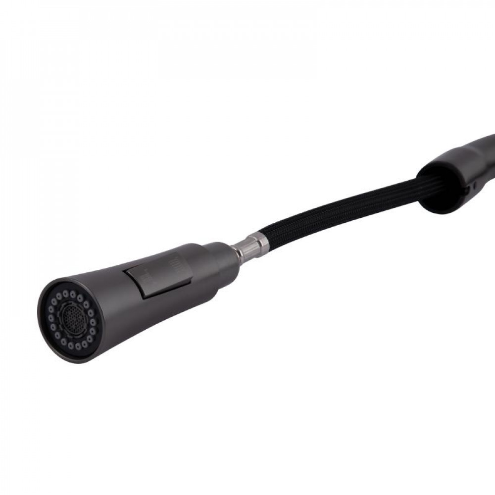 Змішувач для кухні Qtap Vlasta New з висувним виливом QTVLA344GMB45647 Gunmetal Black PVD SD00051771