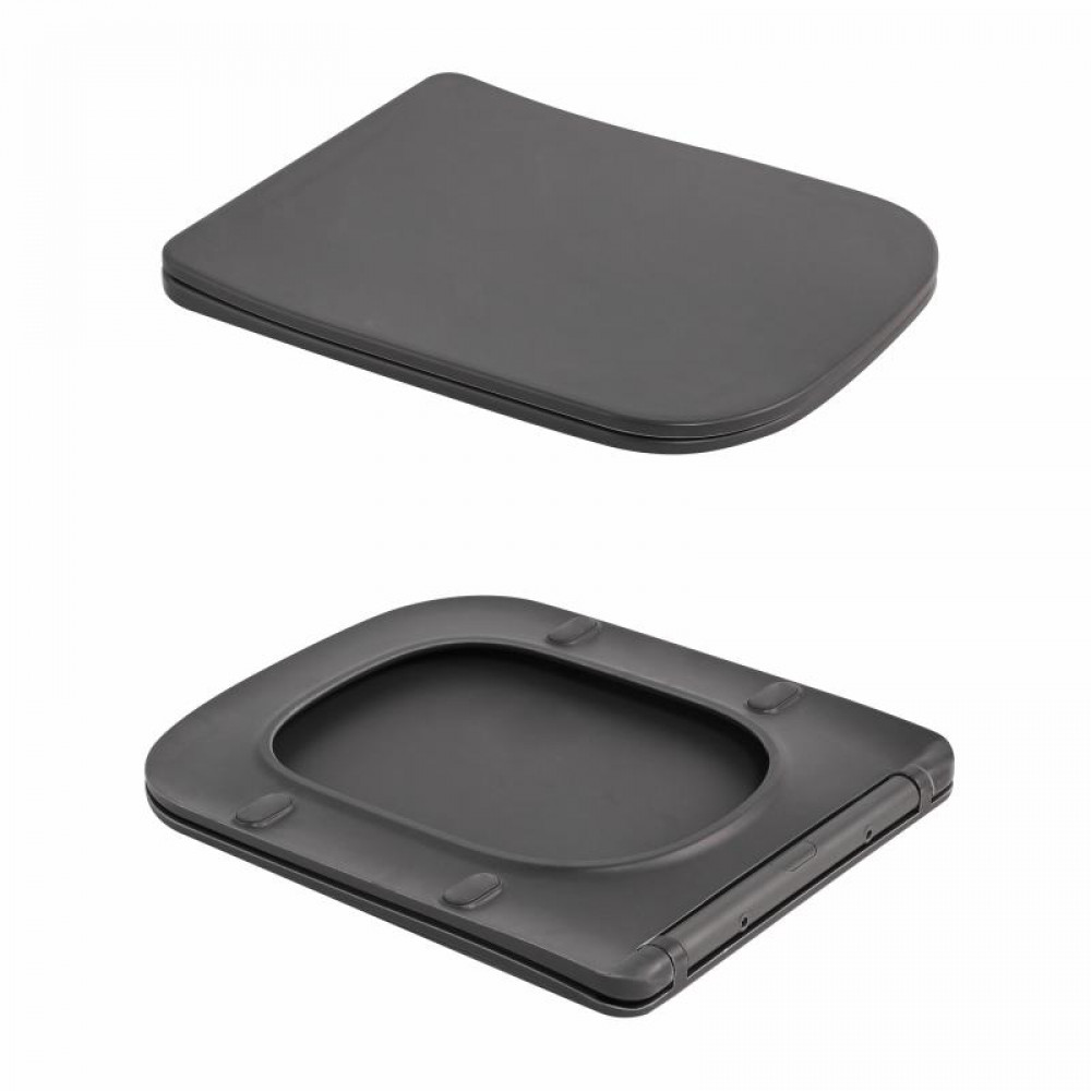 Унітаз підвісний Tern Ultra Quiet 490×365×325 мм, Anthracite, з сидінням Slim Duroplast / Soft-close / Quick Release QT17332303ASAN Qtap SD00054288
