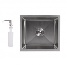 Мийка для кухні інтегрована під стільницю Lidz Handmade H4843 Brushed Steel 3,0/1,0 мм LDH4843BRU49441