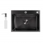 Мийка для кухні інтегрована Lidz Handmade H5843B Brushed Black PVD 3,0/1,0 мм LDH5843BRUBLM49443 SD00055567