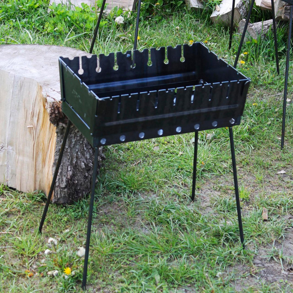 Мангал-валіза 3 мм на 6 шампурів, розкладна жаровня-гриль SP00254