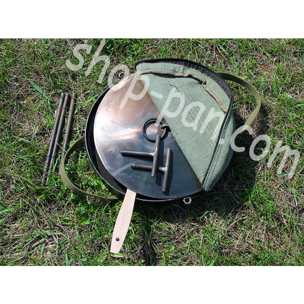 Сковорода маленька з кришкою та чохлом із диска борони туристична 2425819314