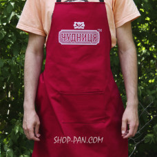 Фартух бордовий (саржа) з вашим принтом - Чудниця
