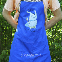Фартух синій (саржа) з вашим принтом - Скажи Па-ля-ни-ця