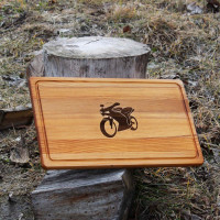 Кухонная доска с гравировкой - Мотоцикл