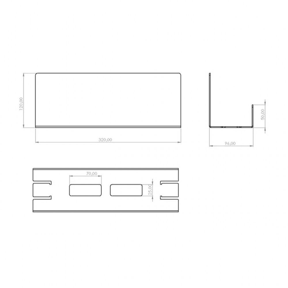 Полиця SHOP-PAN для ванної, душа металева зі сталі з бортом 2828763762