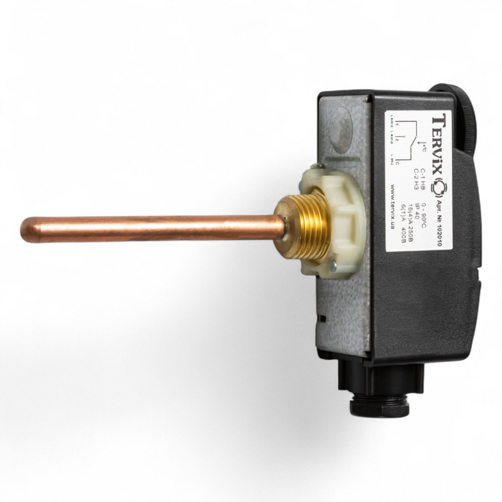 102010 Термостат погружний Tervix ProLine, 0-90С поверхнева регуляція, G1/2", гільза 100мм 102010