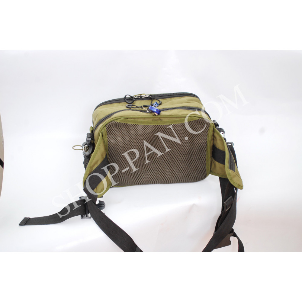 Сумка спінінгіста поясна + плече, посилена, непромокальна сумка для риболовлі ГОРИЗОНТ-2+