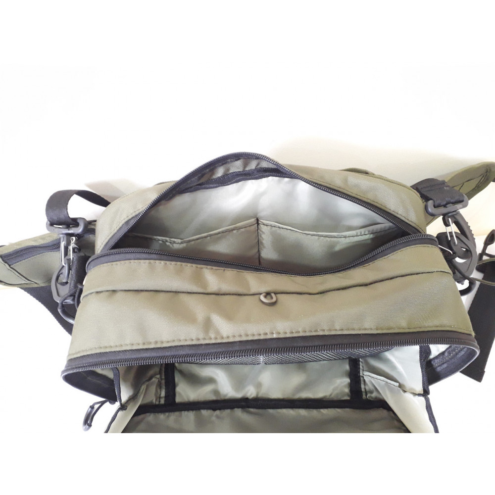 Сумка спінінгіста поясна + плече, посилена, непромокальна сумка для риболовлі ГОРИЗОНТ-2+