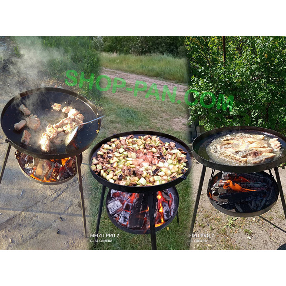 Універсальна сковорода з підставкою для багаття 114