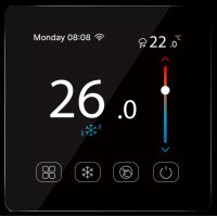 114150 Кімнатний сенсорний термостат з WiFi управлінням Tervix Pro Line WiFi TouchScreen Thermostat (підлога), чорний