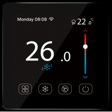 114150 Кімнатний сенсорний термостат з WiFi управлінням Tervix Pro Line WiFi TouchScreen Thermostat (підлога), чорний