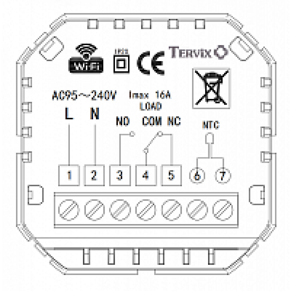 114340 Термостат з WiFi управлінням Tervix Pro Line для газового/електричного котла, чорний 114340