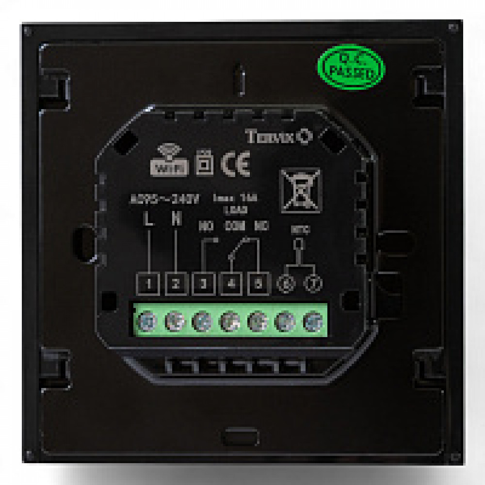 114340 Термостат з WiFi управлінням Tervix Pro Line для газового/електричного котла, чорний 114340