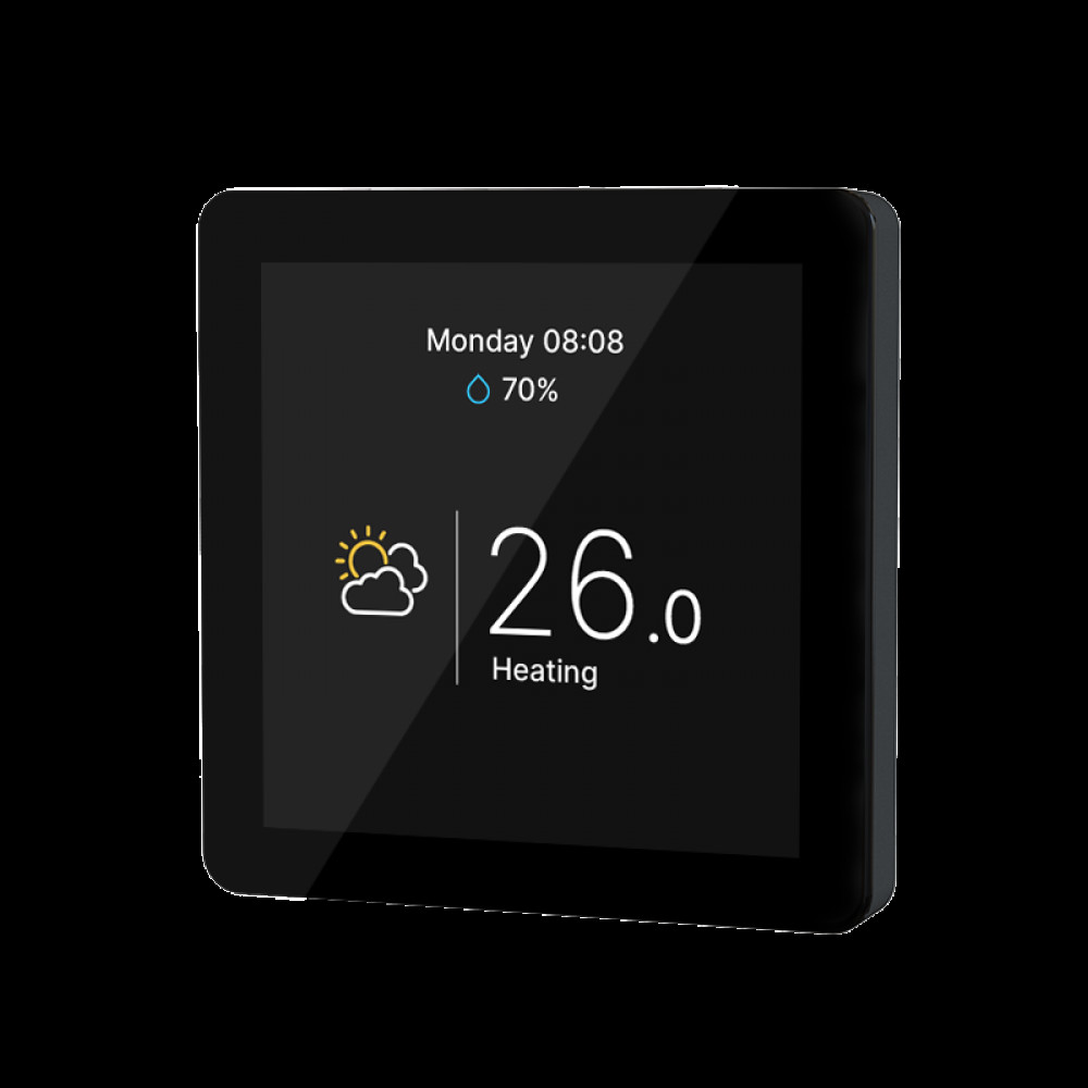 114350 Комнатный сенсорный термостат с WiFi управлением Tervix Pro Line WiFi TouchScren Thermostat (котел), черный 114350