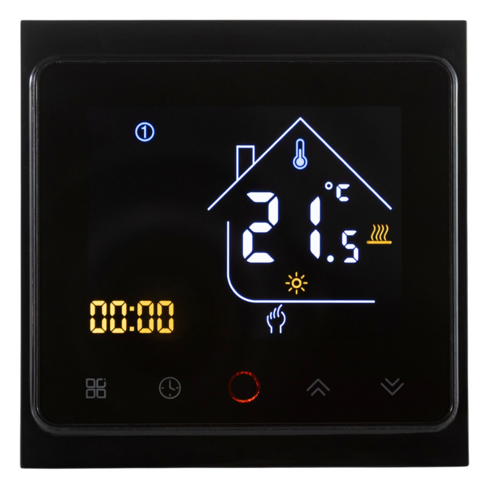 117140 Термостат з ZigBee управлінням Tervix Pro Line для водяної/електричної теплої підлоги, чорний 117140