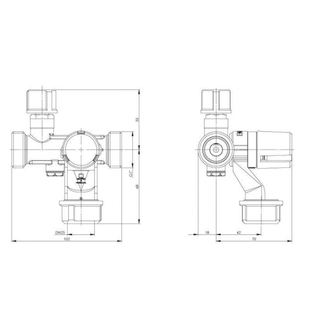 1203-0-48-01 Група безпеки до бойлеру DUCO 8бар, 1" 1203-0-48-01