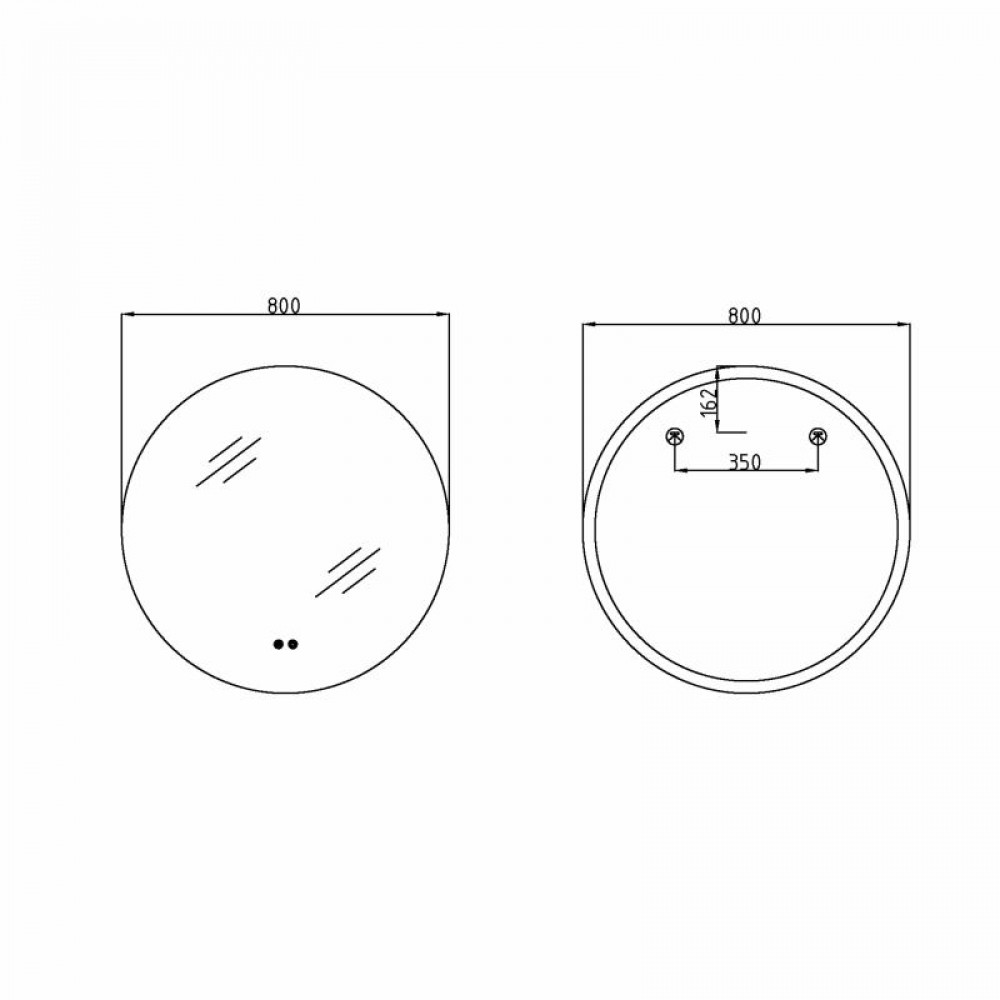 Дзеркало Lidz Astra R800 з LED-підсвічуванням Touch, з антизапотіванням, з димером, рег. яскравості LDASR80049290 SD00055414