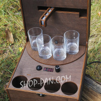 Стильный дозатор для спиртного на 4 рюмки