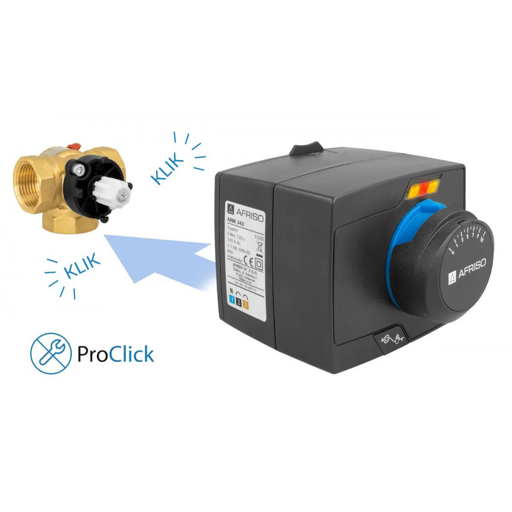 1338754 Комплект 3-ход клапан ARV387 Vario ProClick DN50 Rp 2"Kvs 17-50 + Привод ARM 343 ProClick 1338754