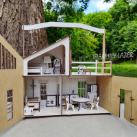 Деревянный домик для кукол LOL на 3 этажа