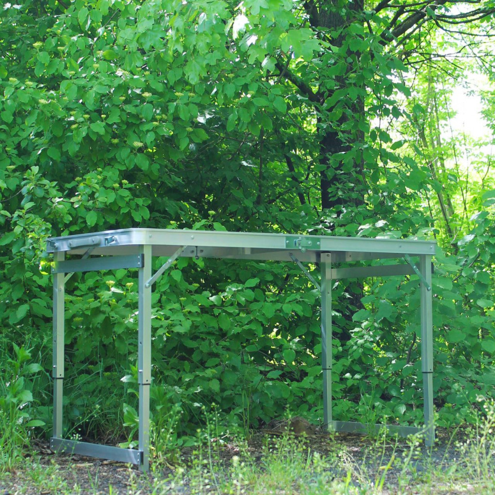 Розкладний стіл (бордовий) посилений для пікніка, стільці SP00484