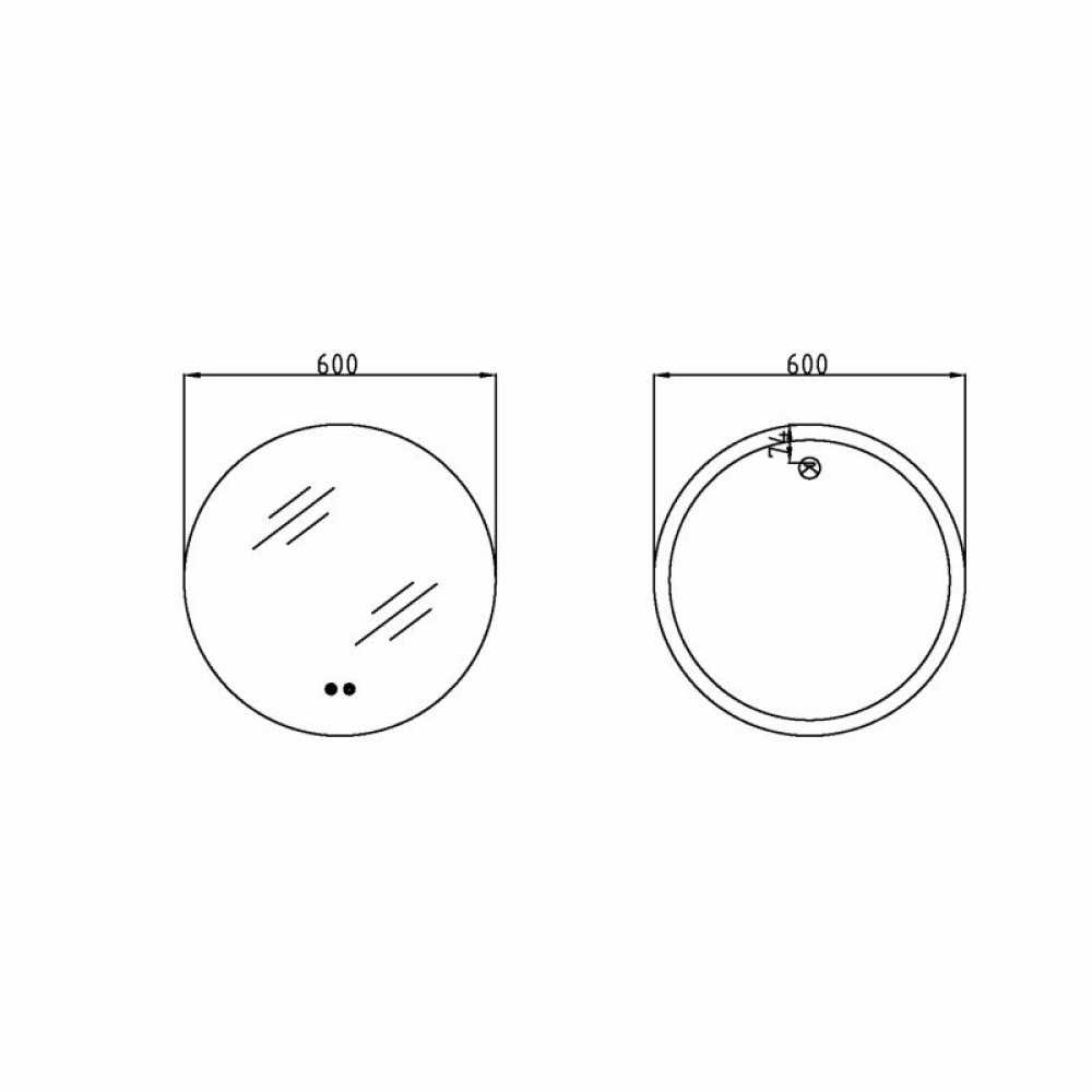 Дзеркало Lidz Astra R600 з LED-підсвічуванням Touch, з антизапотіванням, з димером, рег. яскравості LDASR60049289 SD00055413