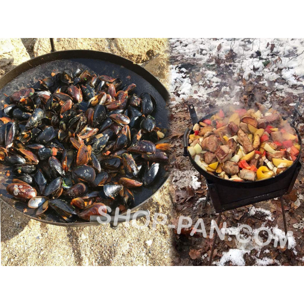 Сковорода для отдыха на природе 50 см с крышкой и чехлом 157