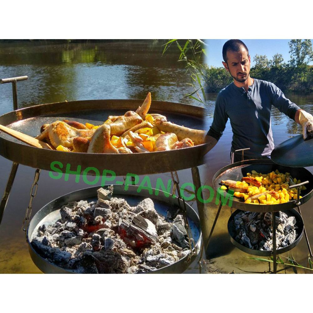 Сковорода з диска з ніжками для дачі 164