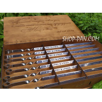 Шампура с персональной надписью в подарочной коробке - 12 шт.