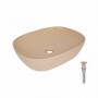 Раковина накладна Qtap Aquarius 470x380x120 мм, Beige, прямокутна, з донним клапаном QTAQA188SB49781 SD00055905