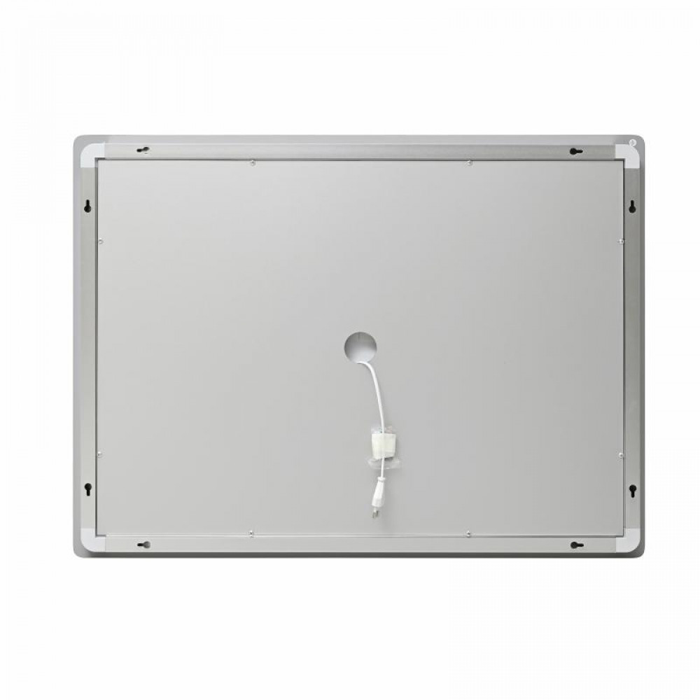 Дзеркало Lidz Kubis (KU2) 1000х800 з годинником, з LED-підсвічуванням Touch, з антизапотіванням, з димером, рег. яскравості LDKU1000800CL49282 SD00055406