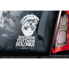 Російська Болонка, російська кольорова болонка стикер